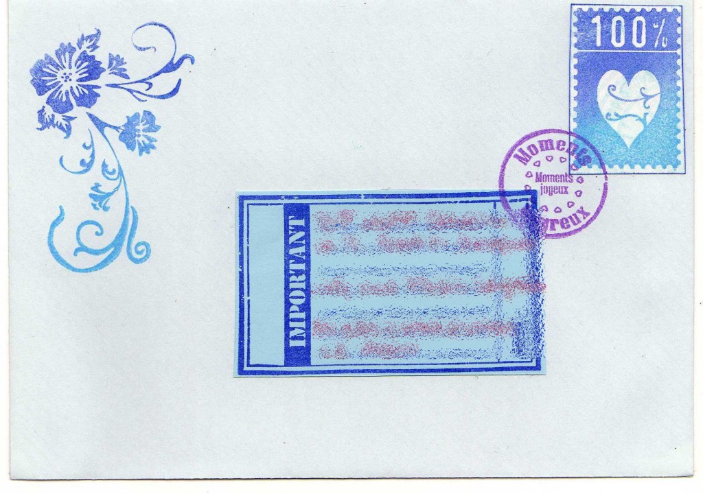 Enveloppe bleue carte