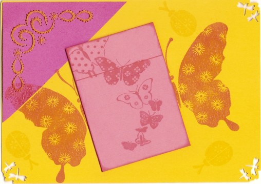 carte anniversaire fille rose jaune vif